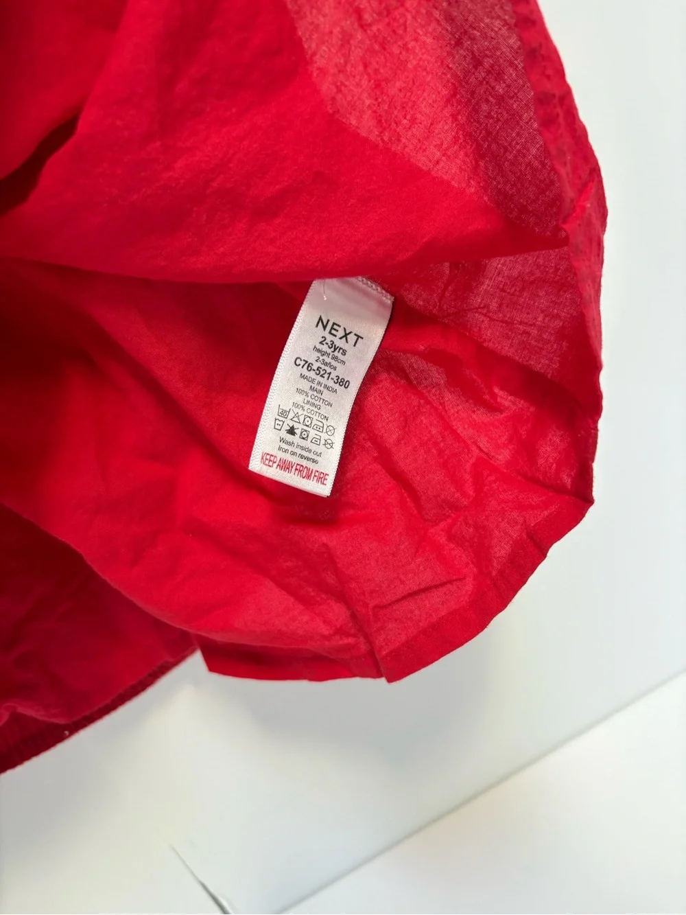 NEXT Red Eyelet Ruffle-Trim Dress 2-3 yrs